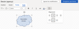 Dessin : Formes : formater le texte