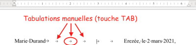 Tabulation manuelle