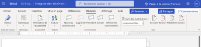 Mode révision et onglet Révision