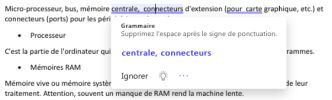 Grammaire : choix de la correction