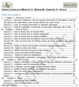 Word 2016 – Cahier D’exercices N°1 - Formettic